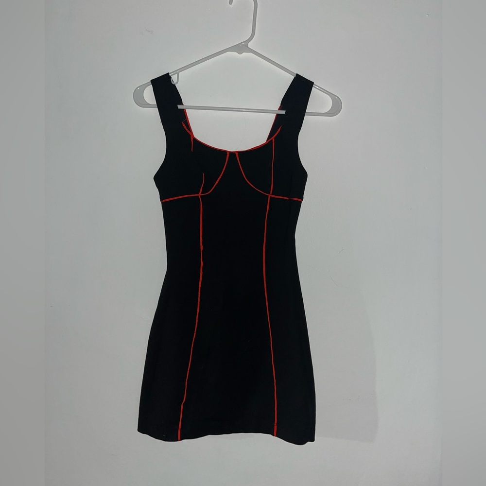 Urban Outfitters Black Mini Dress with Red Trim